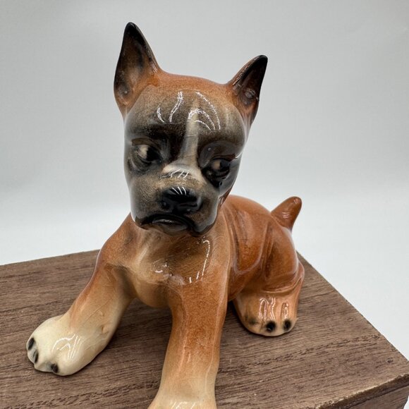 Vintage Jema Holland Boxer Dog Figurine Statue Ornament West Germany stamped 266 - Picture 5 of 13